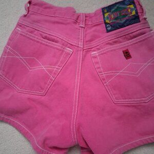 Vintage high waisted pink denim shorts